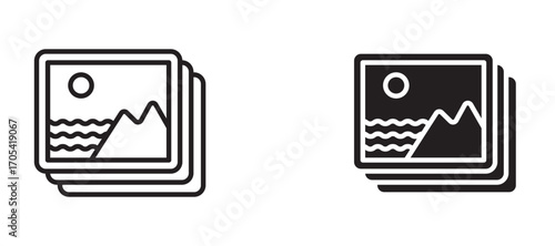 Gallery Icon set in black color for ui designs