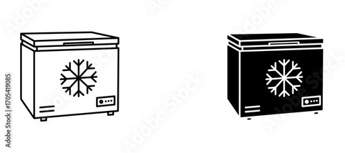 Freezer Icon set in black color for ui designs