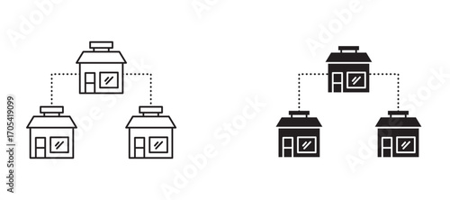 Franchise Icon set in black color for ui designs