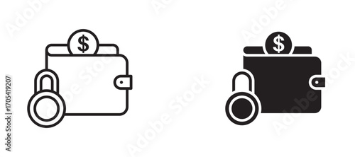 Fixed income Icon set in black color for ui designs