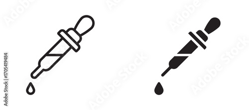 Dropper Icon set in black color for ui designs