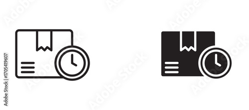 Delivery delay Icon set in black color for ui designs