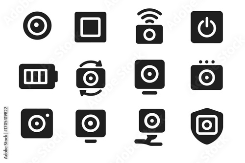Nano usb vector ir micro mount icons led icon camera knob adjustment