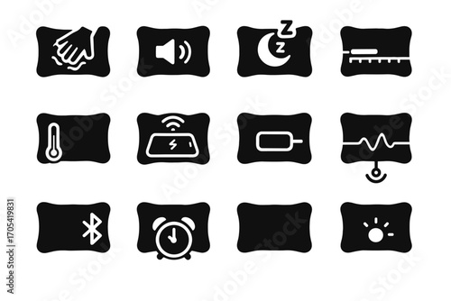 Speaker tracker pad motor pillow memory vector soft icon alarm smart adjustable