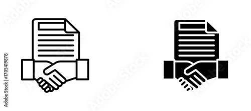 Contract Icon set in black color for ui designs
