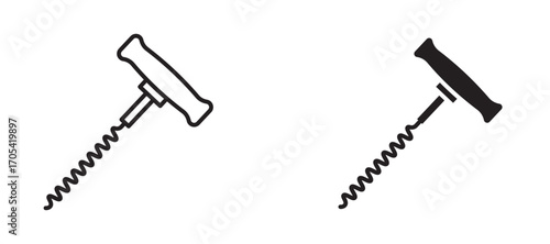 Corkscrew Icon set in black color for ui designs