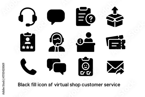 Desk ticket virtual system services phone feedback email icon headset vector faq