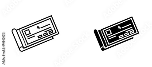 Checkbook Icon set in black color for ui designs