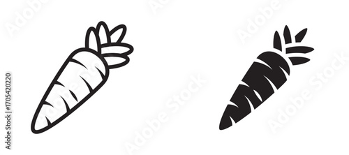 Carrot Icon set in black color for ui designs