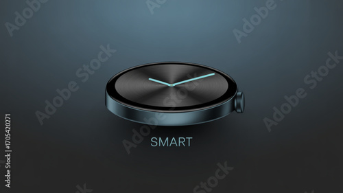 A sleek smart watch with a minimalist design, highlighting modern technology and sophisticated style on dark blue background