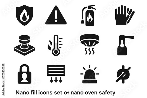 Extinguisher vector heat fire shield icon alert power smoke safety nano oven