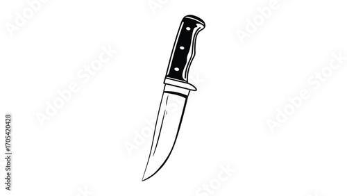 Vector illustration of stainless steel knife
