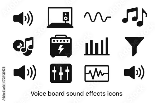 Preset audio delay distortion vector icon effects equalizer compressor icons chorus gate