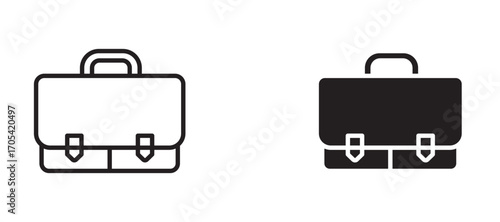 Briefcase Icon set in black color for ui designs