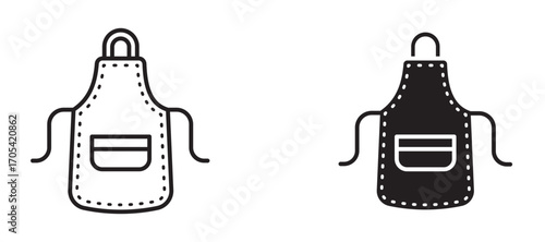 Apron Icon set in black color for ui designs