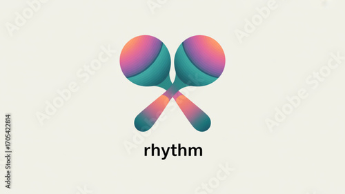 Illustration of two maracas crossed over each other, representing rhythm and music vector graphic design