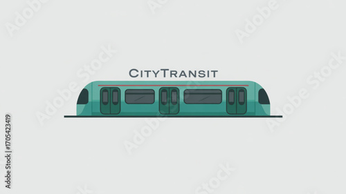 Illustration of a city transit train, ideal for transportation and urban planning projects