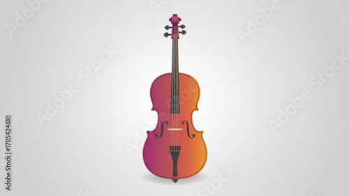 A striking cello illustration with a gradient color scheme, perfect for music lovers and musicians alike