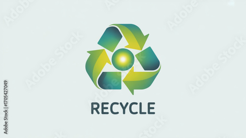 Recycle symbol on, a universal sign for environmental conservation and sustainability efforts worldwide