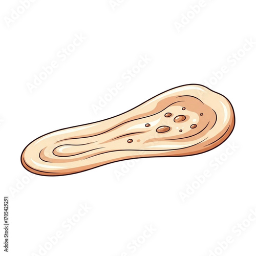 Illustration of a single piece of naan bread.