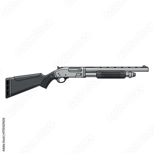 Illustration of a Pump Action Shotgun.