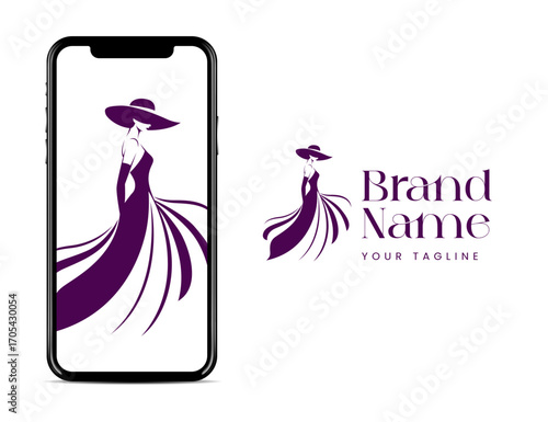 fashion brand logo illustration woman design