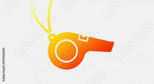 Bold orange whistle graphic for sports and safety, a clear symbol of authority and control, perfect for coaches, referees, or emergency services in a modern, minimalist style design