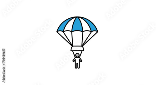 Experience the Thrill of Skydiving Adventure with this Eye-Catching Design, Perfect for Extreme Sports Enthusiasts and Adventure Seekers, High-Flying Fun for Logos and More