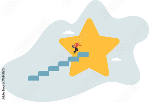 Hope to success in business, accomplishment or reaching business goal, reward and motivation .about a man and his life.