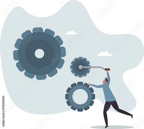 Business work flow, leadership to drive team and initiate productivity and efficiency working process.about a man and his life.