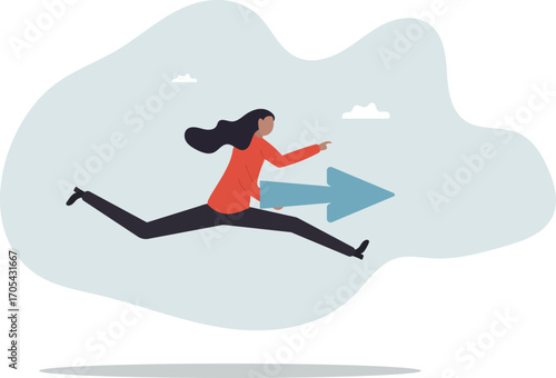 Move forward for success future, business direction, determination or courage, career path or way to success,business concept.about a man and his life.