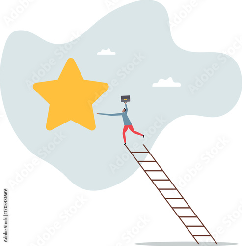 ladder of success or aspiration to achieve business goal.about a man and his life.