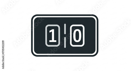 Scoreboard showing ten points for sports or game competition, perfect for sports updates, tournament highlights, or team achievements, a winning display for event coverage