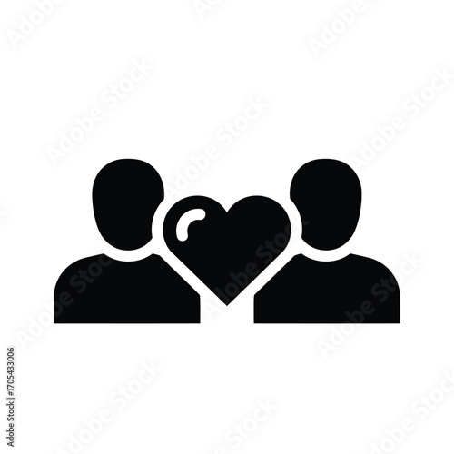 Vector art of two people sharing a heart symbol, representing love and connection