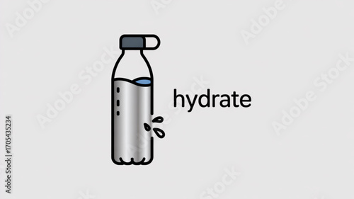Stay refreshed and healthy by drinking water regularly, hydrate your body with a water bottle