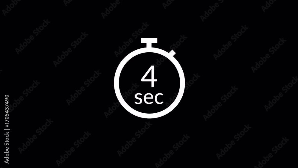 Ten seconds countdown timer animation from 10 to 0 second on transparent background , 10 second countdown timer from 10 to 0 in 4k with alpha channel.