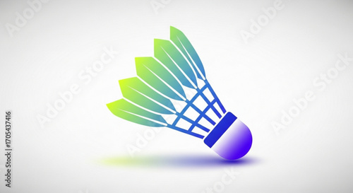 Dynamic badminton shuttlecock symbol with vibrant gradients, representing speed, agility, and precision in sports and recreation, ideal for branding or athletic design projects