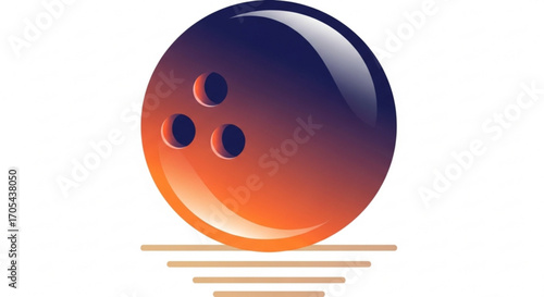 Strike into action with this vibrant bowling ball design, perfect for sports enthusiasts and competitive spirits, showcasing energy and precision, ideal for branding and promotional materials