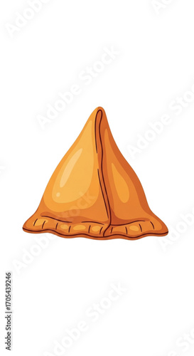 Golden Samosa Indian Snack Food.