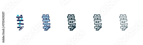 Wooden block icons vectors for apps and web.
