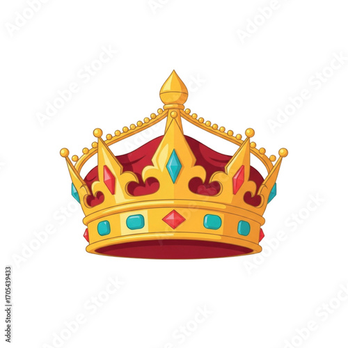 Golden Royal Crown with Jewels.
