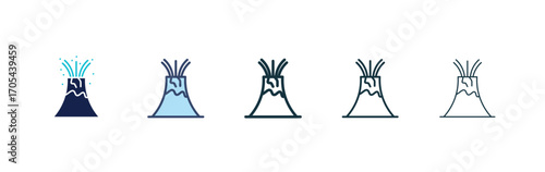 Volcano icons vectors for apps and web.
