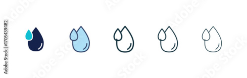 Water drop icons vectors for apps and web.