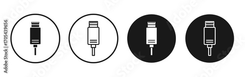USB type c icons vectors for apps and web.