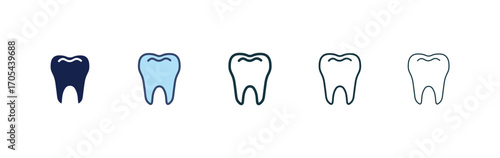 Tooth icons vectors for apps and web.