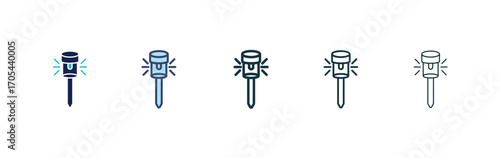 Solar Garden Light lamp icons vectors for apps and web.
