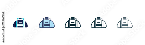 Sports bag icons vectors for apps and web.