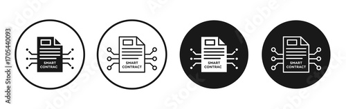 Smart contract icons vectors for apps and web.