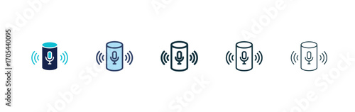 Smart speaker icons vectors for apps and web.