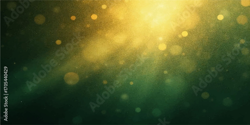 Green bokeh background with raindrops on glass creating a glowing light texture design